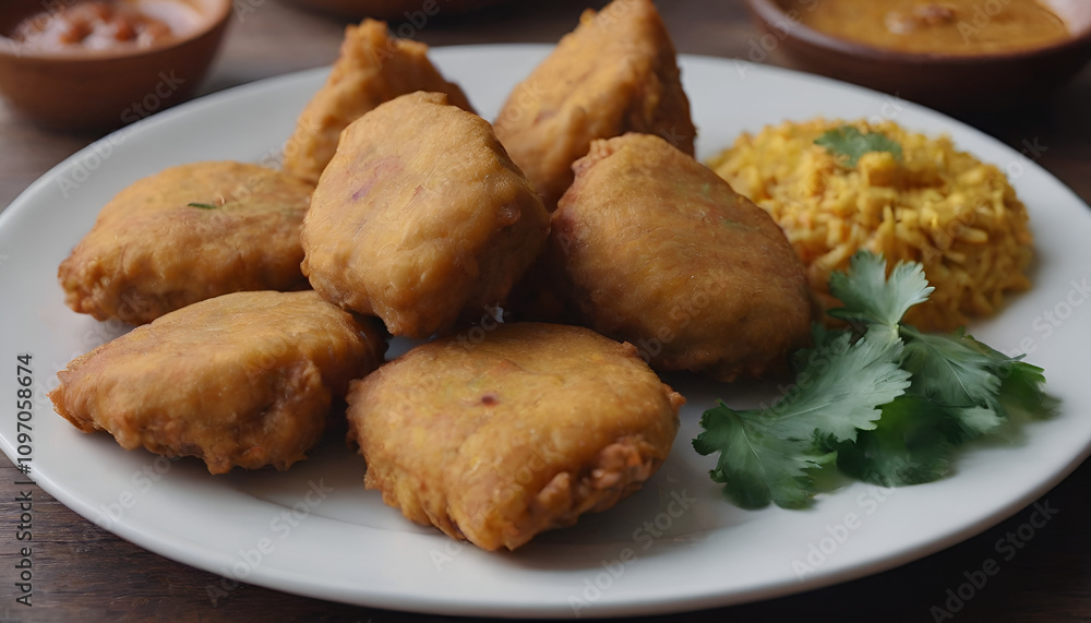 crispy fish pakora on a plate crispy fish pakora on a plate