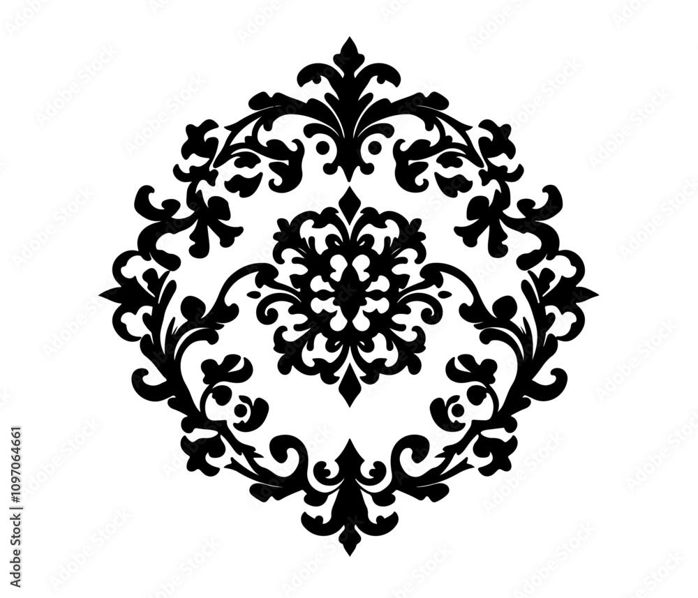 black and white floral ornament black and white floral ornament