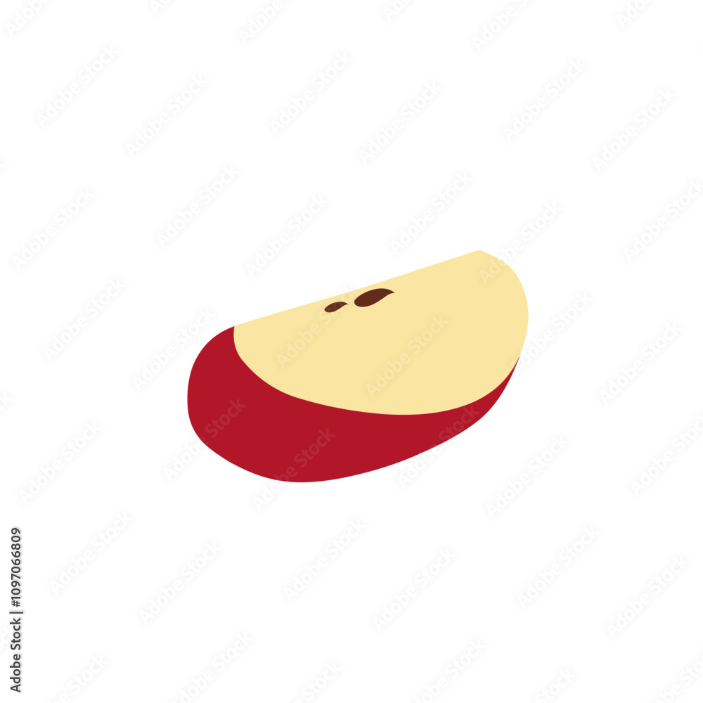 Set of Illustrations of whole and cut red apples Set of Illustrations of whole and cut red apples