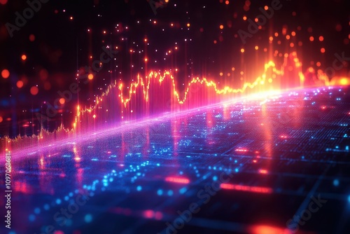 intricate business graph illustrating stock market trends, vibrant colors and dynamic lines depict data analytics, modern design enhances the concept of financial investment and economic forecasting