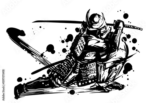 刀を構える侍