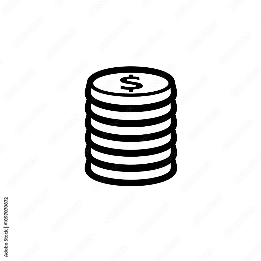 Coin Icon, Minimal Simple Logo Coin Icon, Minimal Simple Logo