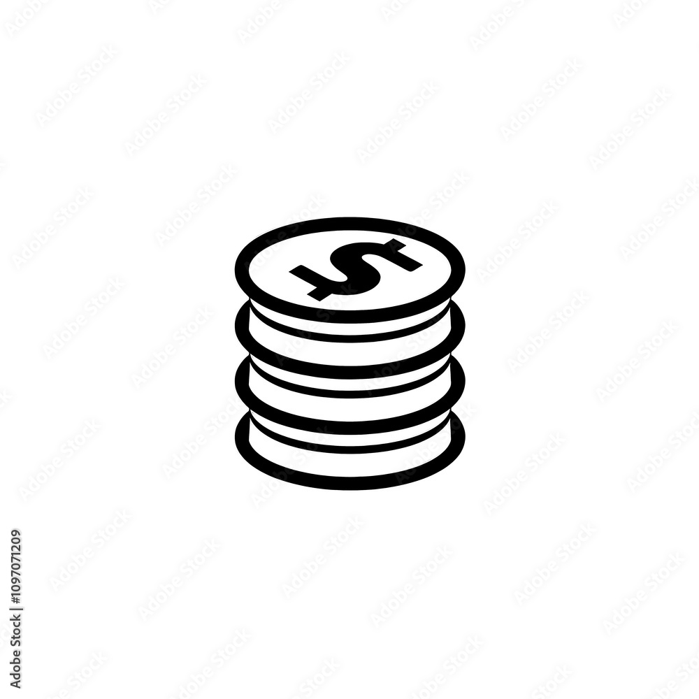 Coin Icon, Minimal Simple Logo Coin Icon, Minimal Simple Logo
