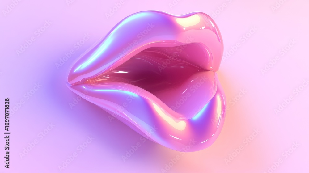 A glossy, stylized representation of lips with a vibrant pink gradient. A glossy, stylized representation of lips with a vibrant pink gradient.