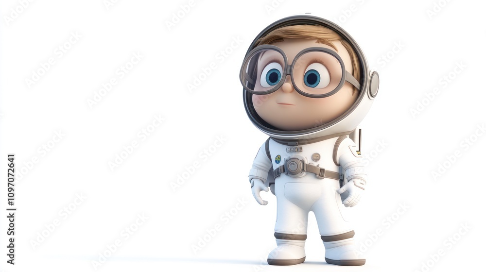 A cute cartoon character in a spacesuit, ready for an adventure in space exploration. A cute cartoon character in a spacesuit, ready for an adventure in space exploration.
