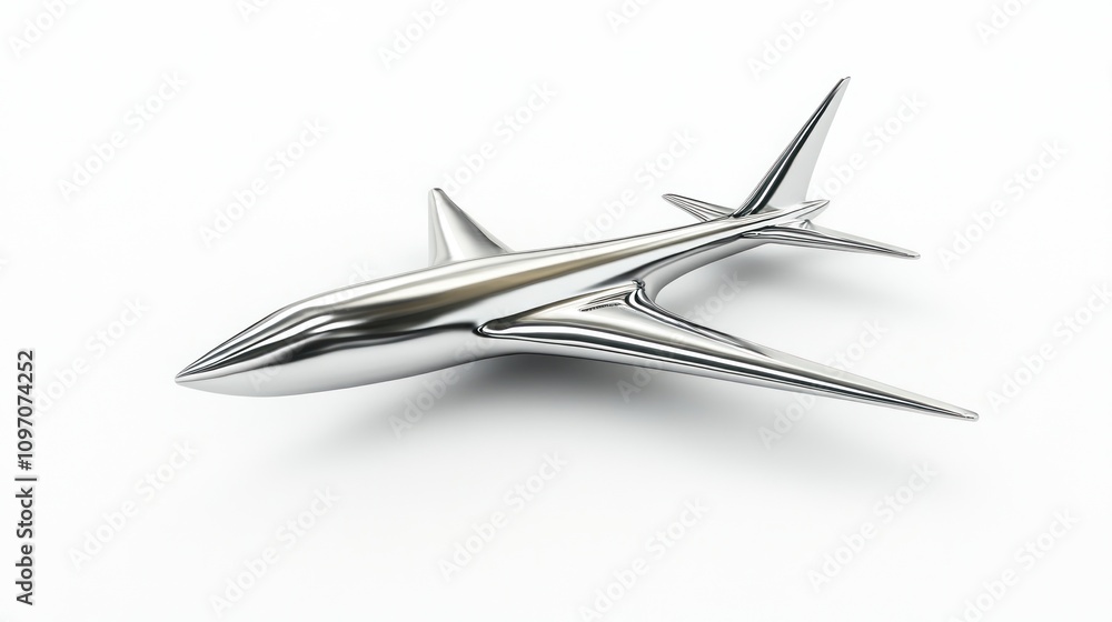 Sleek Chrome Airplane Model: A Symbol of Travel and Flight Sleek Chrome Airplane Model: A Symbol of Travel and Flight