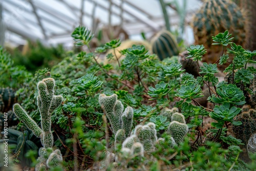 A collection of cactus plants at the conservatory photo