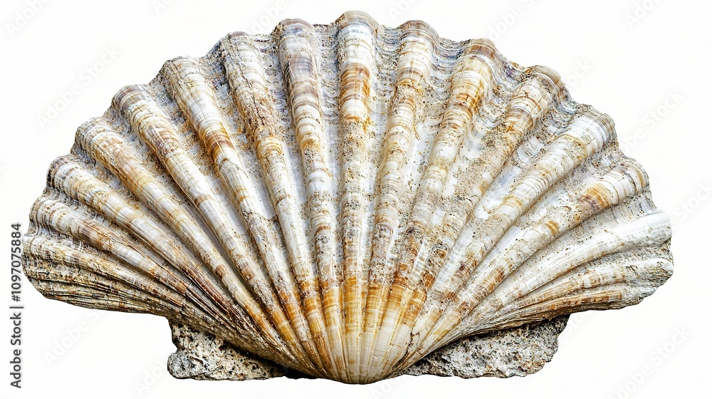 Isolated Fossil Shell on White Background for Scientific Use Isolated Fossil Shell on White Background for Scientific Use