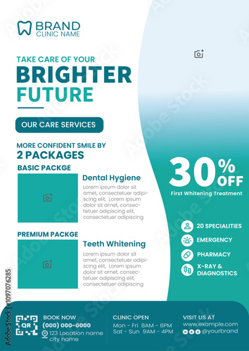 Dental Dentist Clinic Flyer Poster Banner Template, Dental and Medical Related Flyer Design