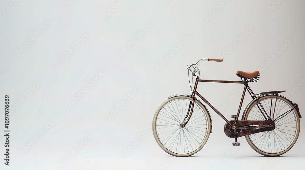 Fototapeta premium Vintage Retro Bicycle Isolated on Clean White Background for Design