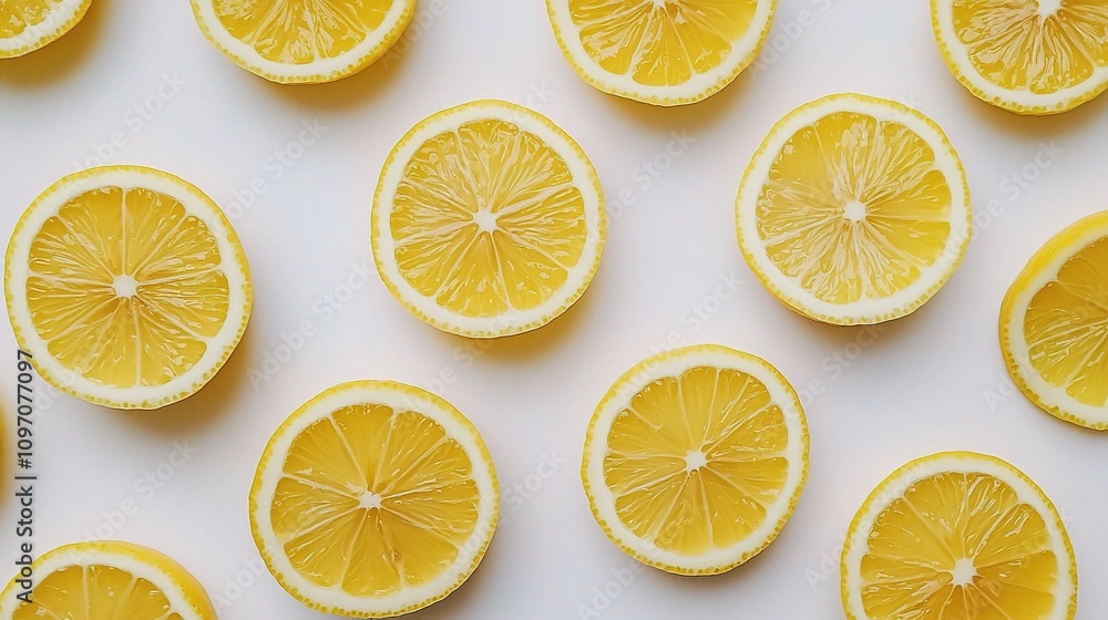 Fresh Lemon Slices Isolated on White Background for Culinary Use Fresh Lemon Slices Isolated on White Background for Culinary Use
