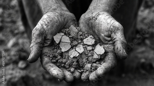 Rural handworking farmers agricultural field artistic photography earthy environment close-up perspective resilience concept