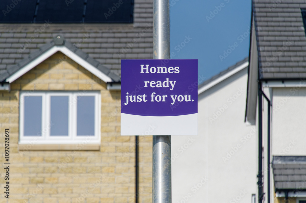 Naklejka premium Homes for sale at new housing development