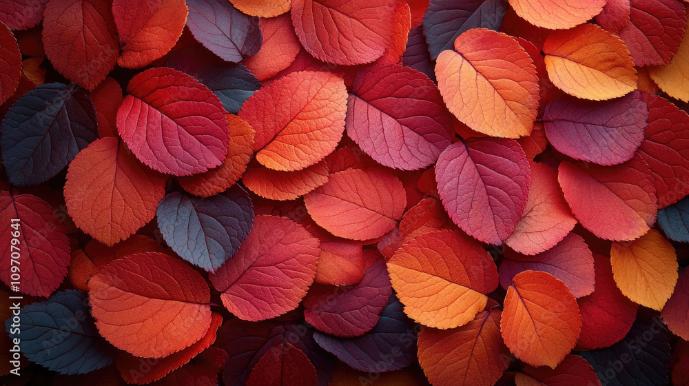 Autumn Leaves Background, Red, Orange, Purple, Fall Foliage Texture Autumn Leaves Background, Red, Orange, Purple, Fall Foliage Texture