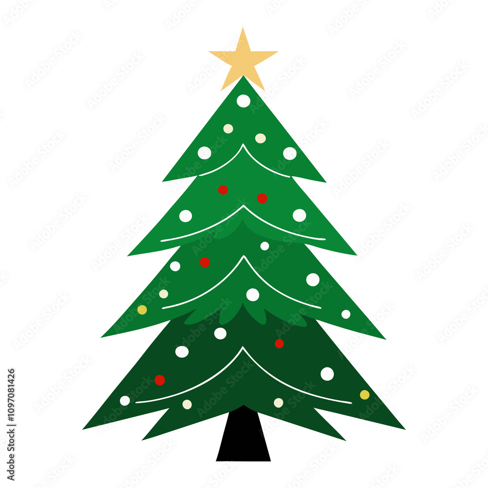 Fototapeta premium Christmas tree vector art illustration