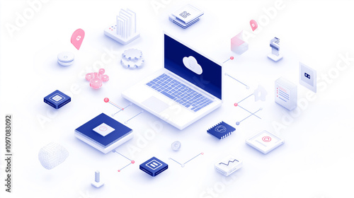 Image of services and products related to cloud computing, cybersecurity, AI and emerging technology