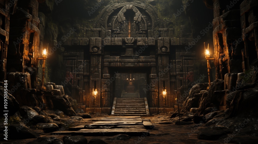 Sacred tomb inscribed with hieroglyphs, preserving the legacy of Egyptian royalty. Sacred tomb inscribed with hieroglyphs, preserving the legacy of Egyptian royalty.