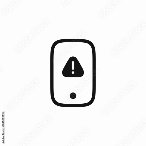 phone exclamation mark error icon sign vector