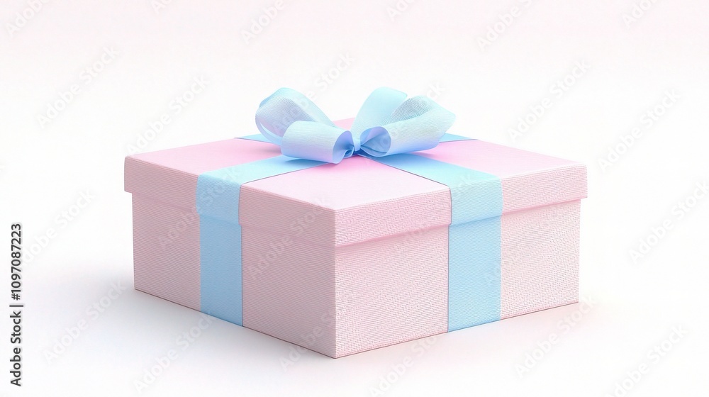 Pink and Blue Gift Box with Ribbon Isolated on White Background Pink and Blue Gift Box with Ribbon Isolated on White Background