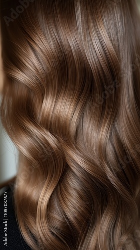 Close-up of a woman's healthy beautiful hair photo