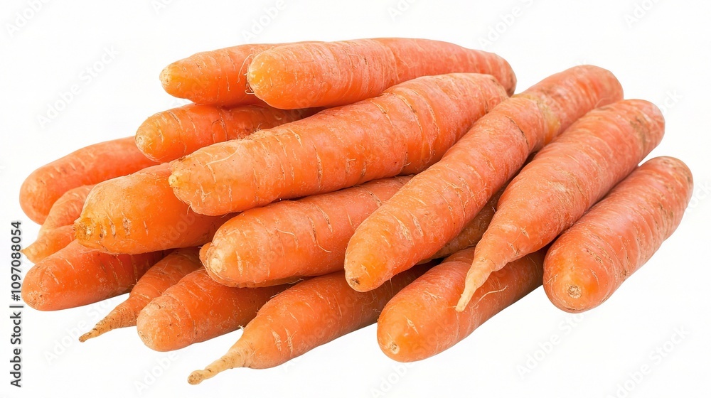 Fresh Raw Carrots Isolated on White Background for Culinary Use Fresh Raw Carrots Isolated on White Background for Culinary Use