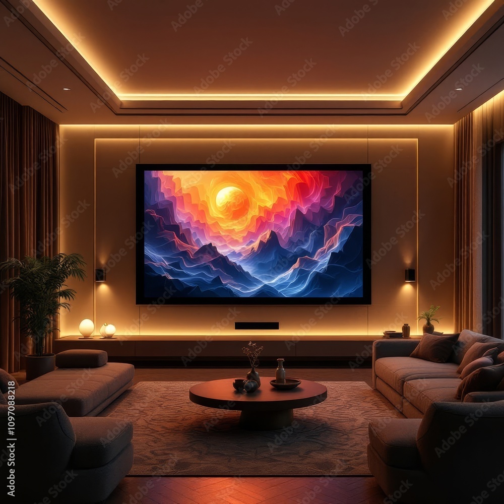 Compact apartment home cinema screen. Compact apartment home cinema screen.
