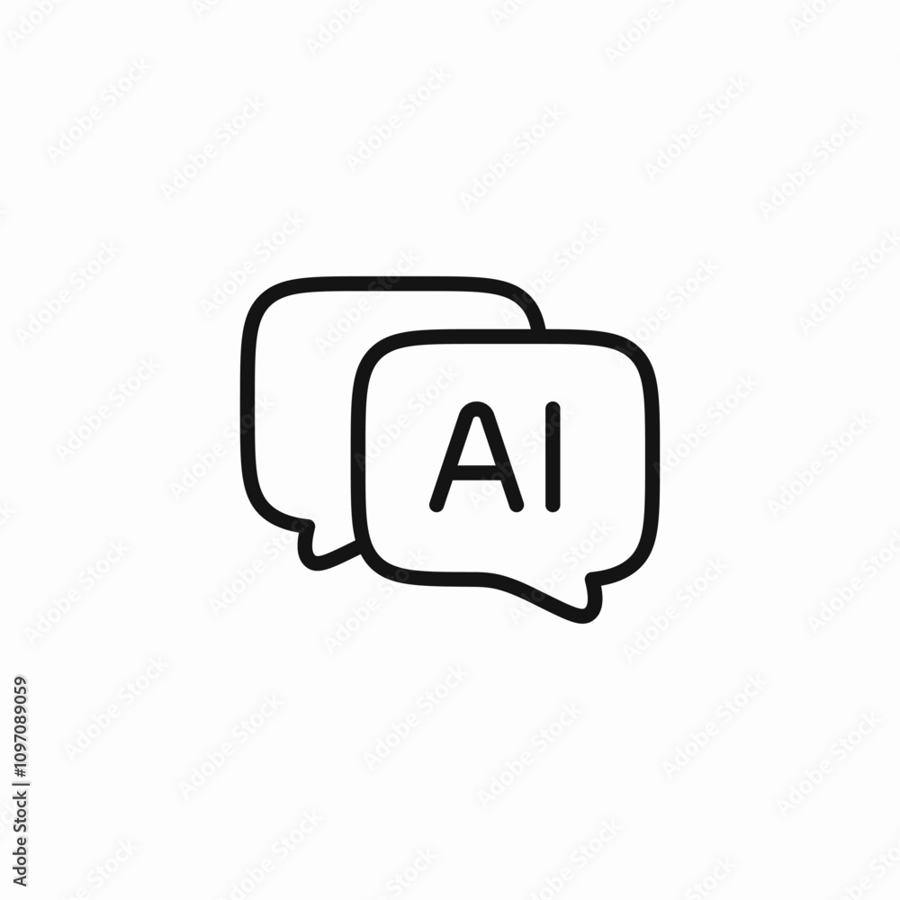 ai chat text icon sign vector ai chat text icon sign vector