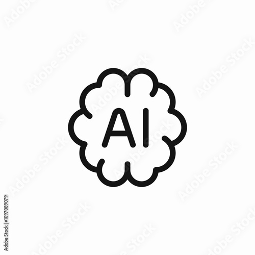 ai brain icon sign vector