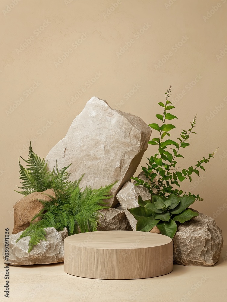 Natural elements display indoor studio minimalist setting calmness Natural elements display indoor studio minimalist setting calmness