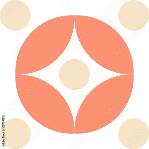 Abstract Geometric Design with Central Star Shape photo