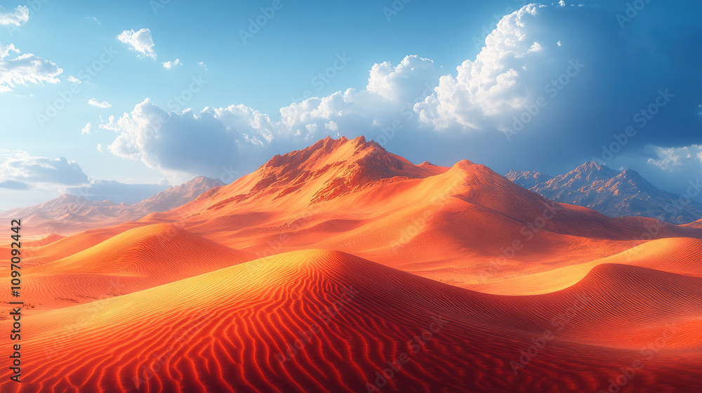 Naklejka premium Majestic Desert Landscape at Sunset