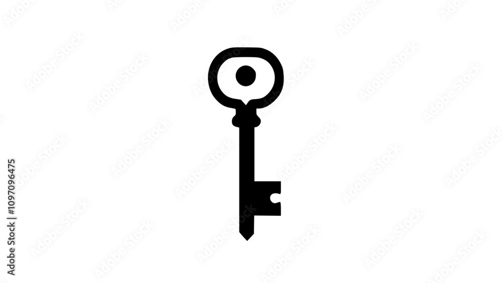 Black and white key icon, outline, symbol, picture, safe. Black and white key icon, outline, symbol, picture, safe.