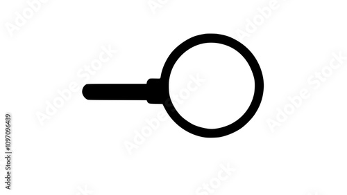 A magnifying glass is shown in a black and white photo.