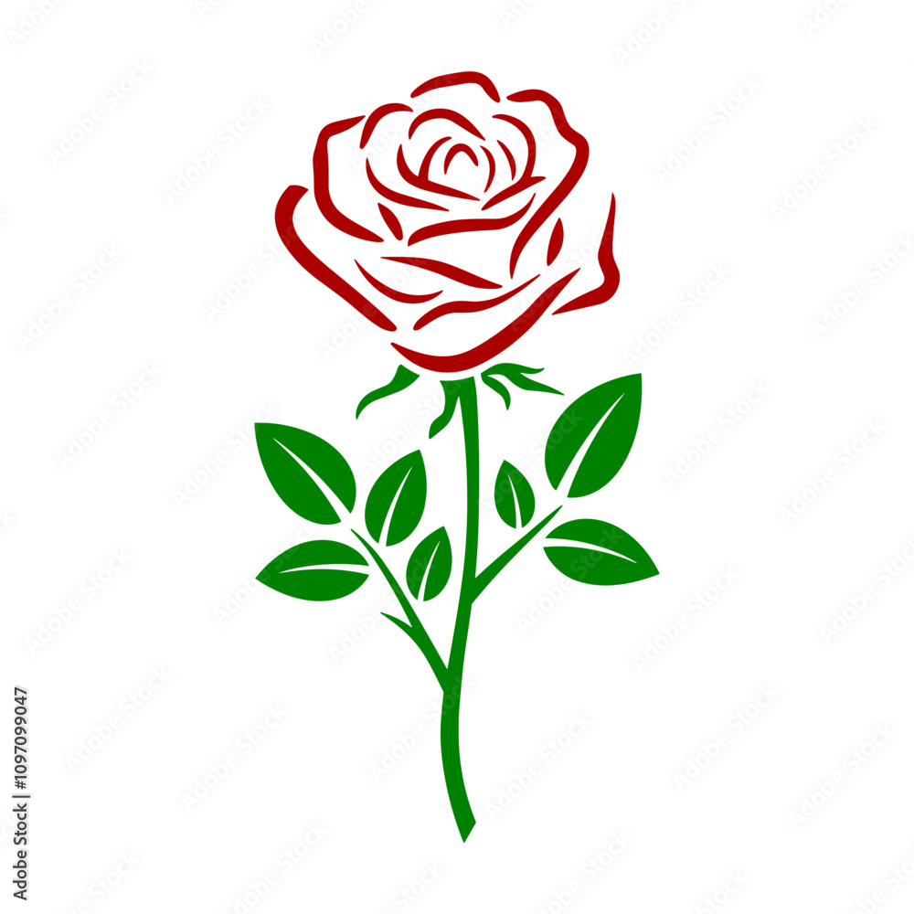 red rose with leaves red rose with leaves