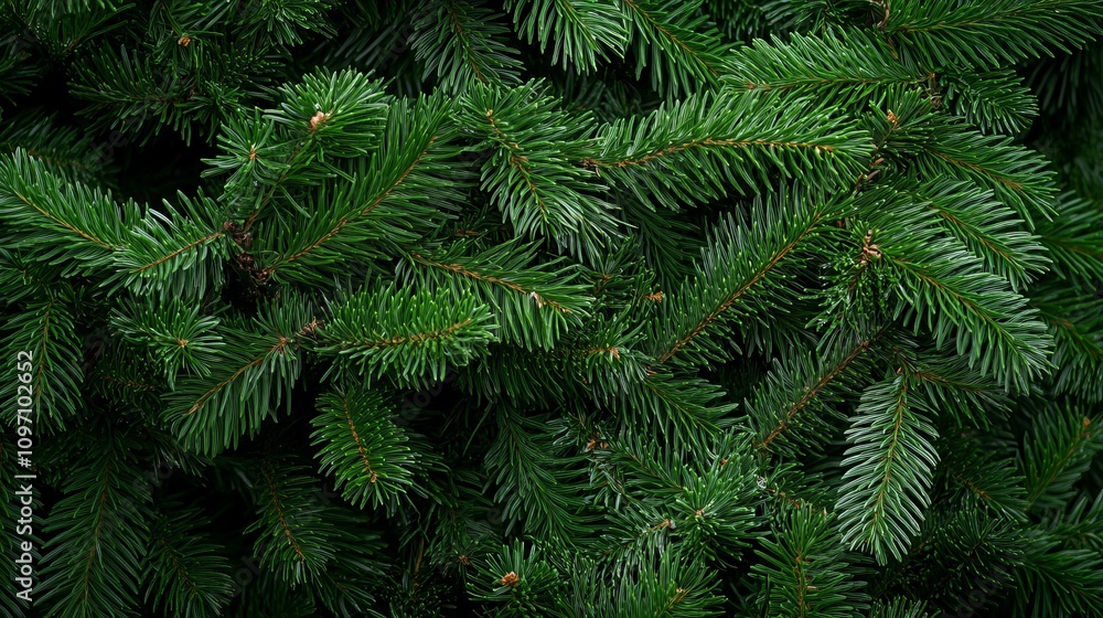 Obraz premium Closeup of a Christmas tree as a festive background