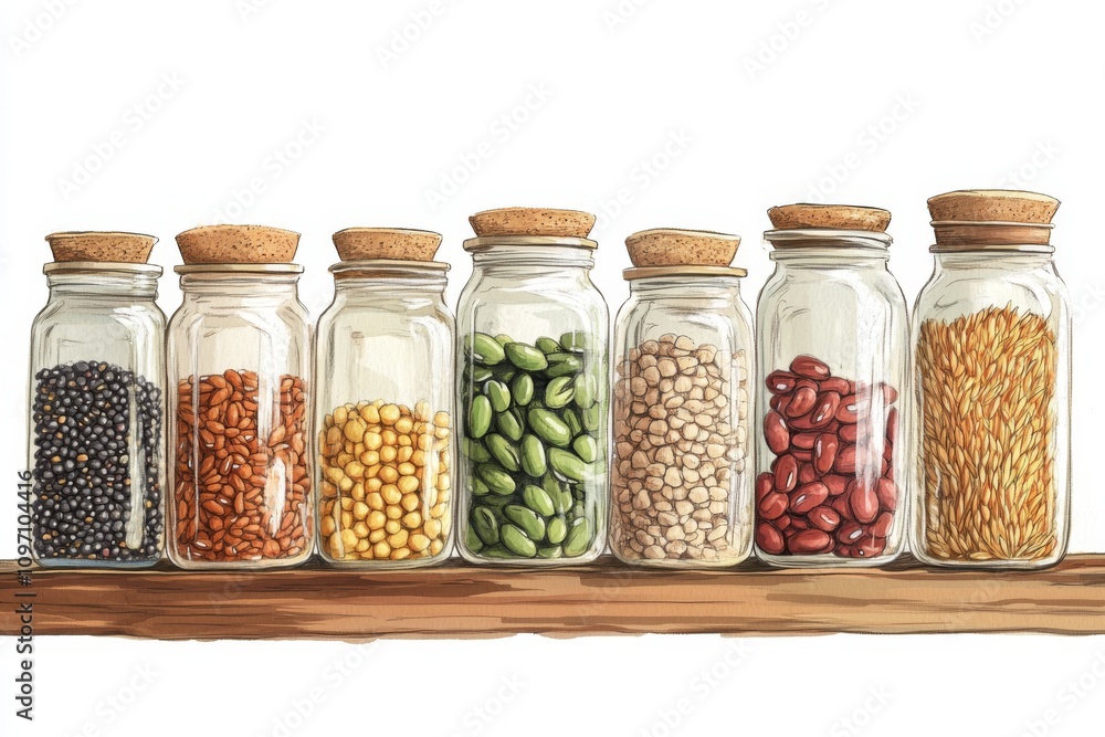 Colorful Grains and Legumes Display Colorful Grains and Legumes Display