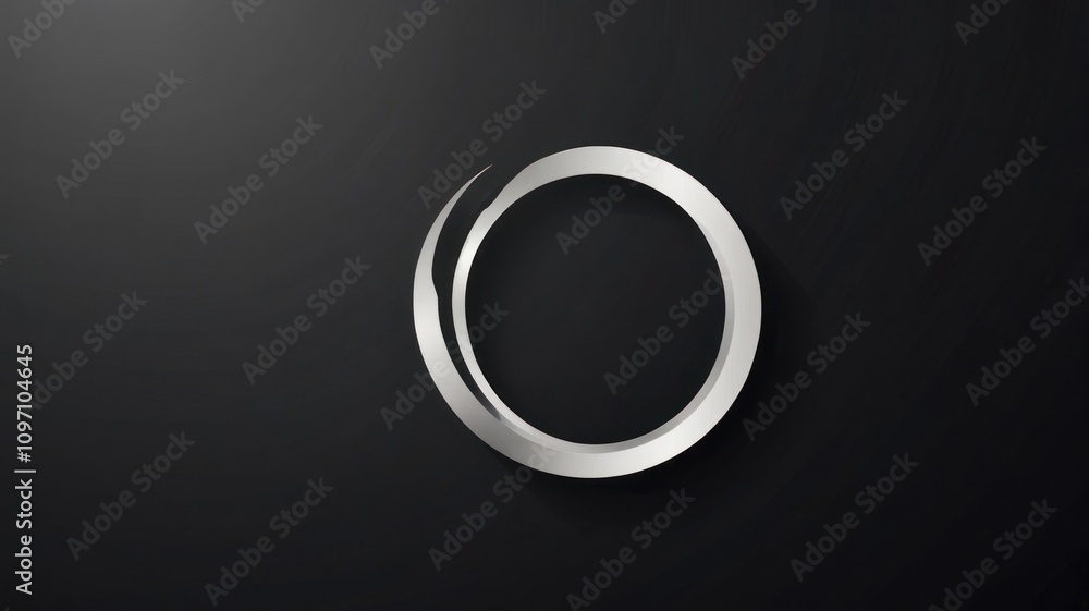 Silver circle abstract design on dark background. Silver circle abstract design on dark background.