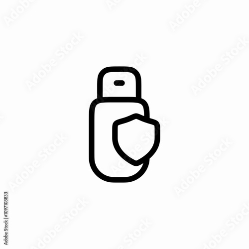 flash drive protection icon sign vector