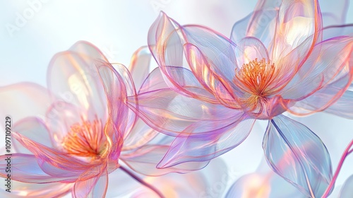 Immerse yourself in the exquisite beauty of nature with our transparent botanical illustrations. These meticulously crafted 3D renderings offer a breathtaking glimpse into the intricate forms