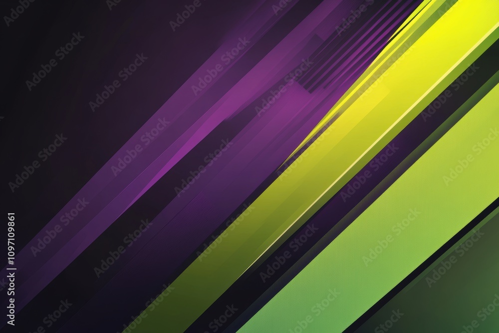 Fototapeta premium Abstract design featuring vibrant diagonal lines in purple and green hues.