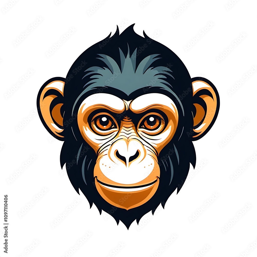 monkey logo isolated on white background monkey logo isolated on white background