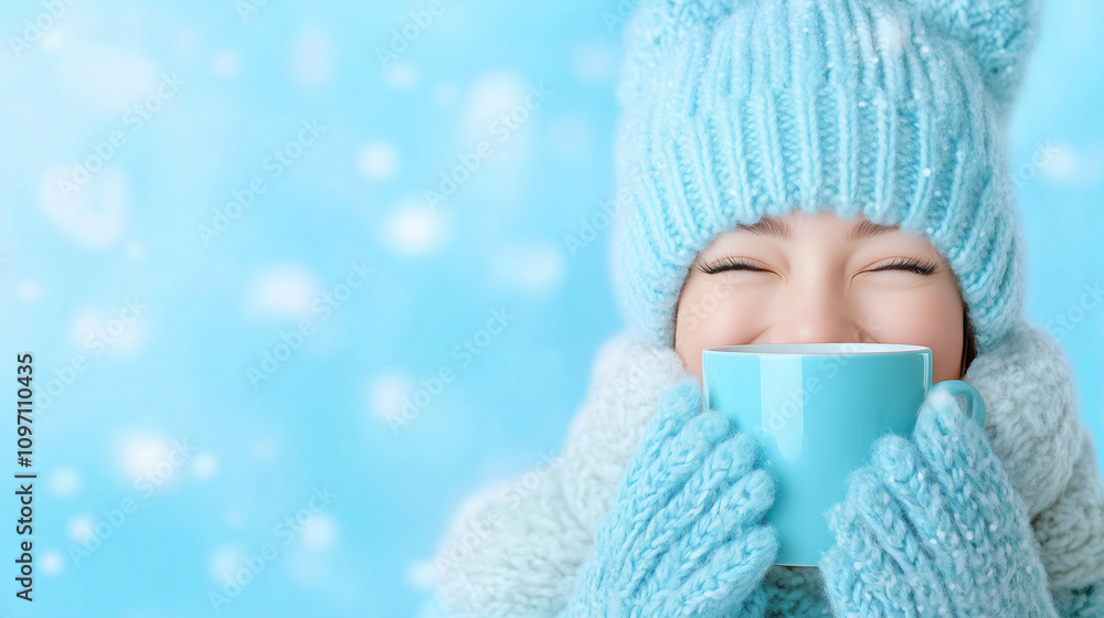 Warm drink brings joy on a cold winter day Warm drink brings joy on a cold winter day