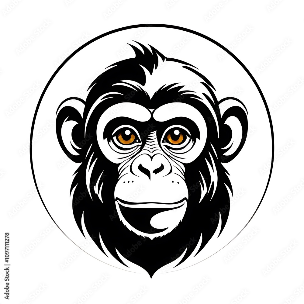 monkey logo isolated on white background monkey logo isolated on white background