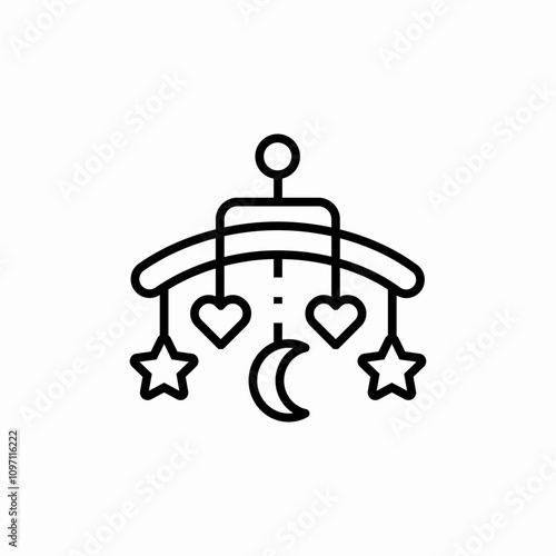 baby bed toy icon sign vector