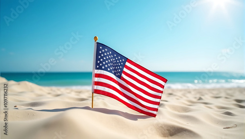 flag on the beach