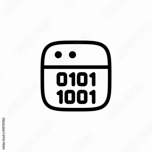 website binary code icon sign vector