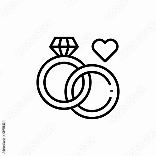 wedding rings icon sign vector