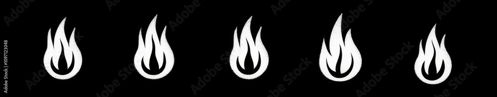 Abstract White Flames on Black Background: Graphic Design Abstract White Flames on Black Background: Graphic Design