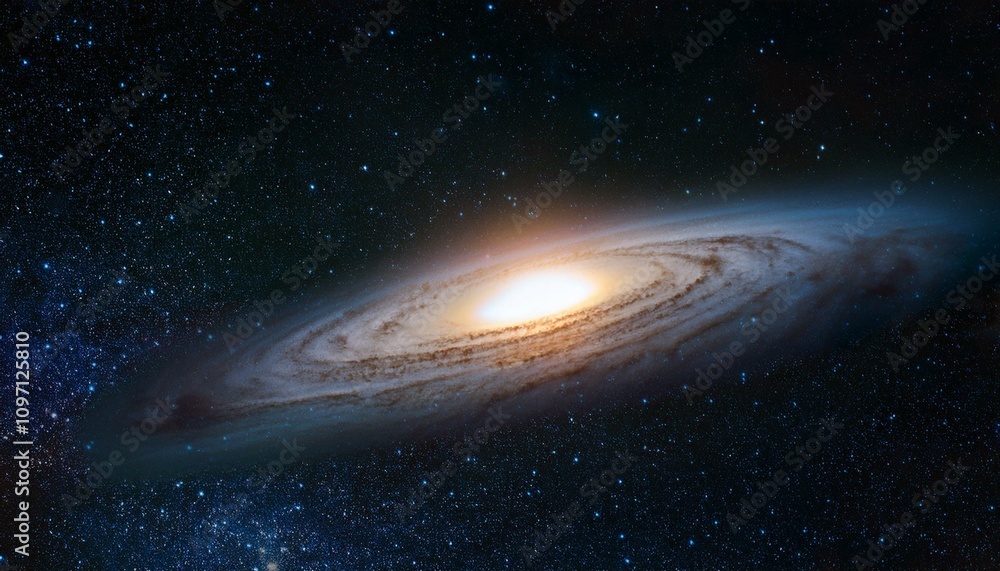 Fototapeta premium Andromeda Galaxy with Bright Core and Dust Lanes