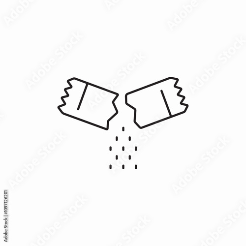 sugar package one off icon sign vector